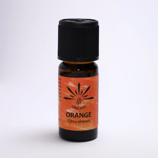 alt="Oricens Wolf Liebmann GesbR Bio Orangenöl Citrus sinensis, 10 ml, 100 % naturreines ätherisches Öl im braunen Glasfläschchen"