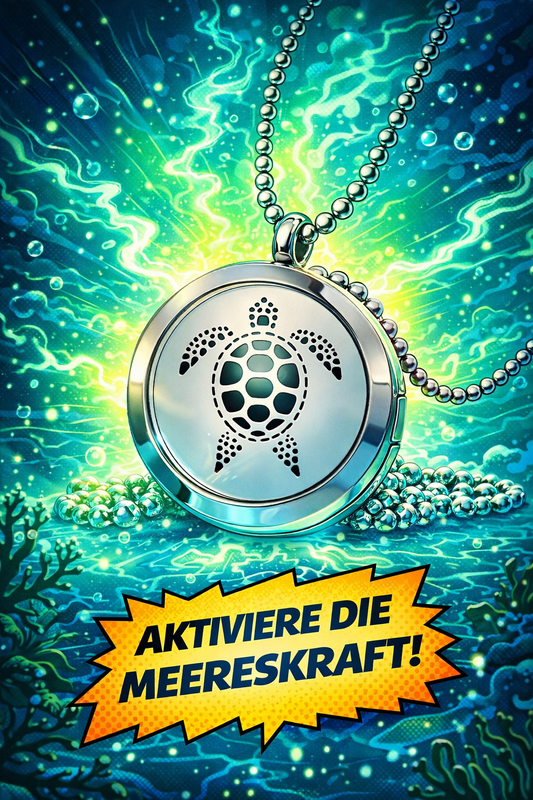 Aroma Diffusor Halskette „Meeresschildkröte“ - 25mm Durchmesser