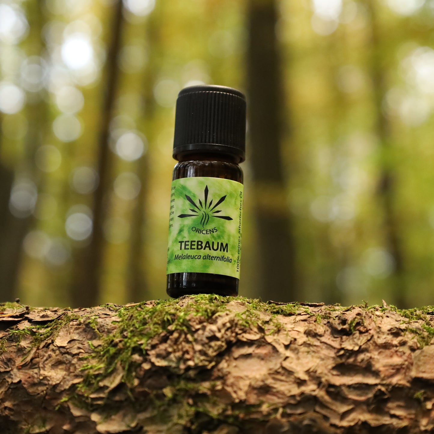 alt="Oricens Wolf Liebmann GesbR Bio Teebaumöl Melaleuca alternifolia, 10 ml, 100 % naturreines ätherisches Öl im braunen Glasfläschchen"